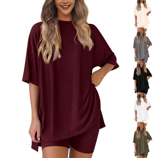 New Loose Fashion Solid Color Casual Two-piece Suit